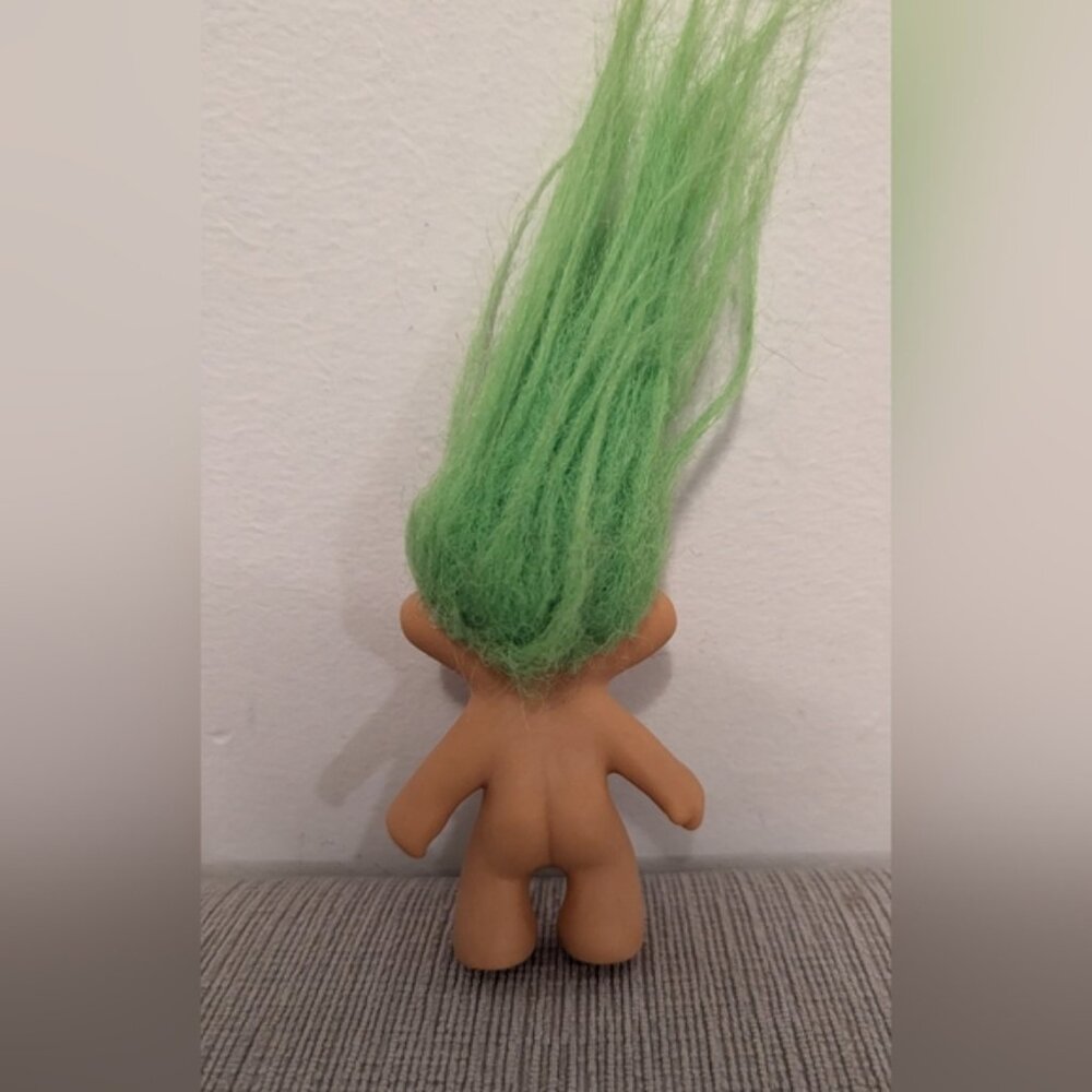 Vintage Green Hair Troll Doll - Picture 2 of 2